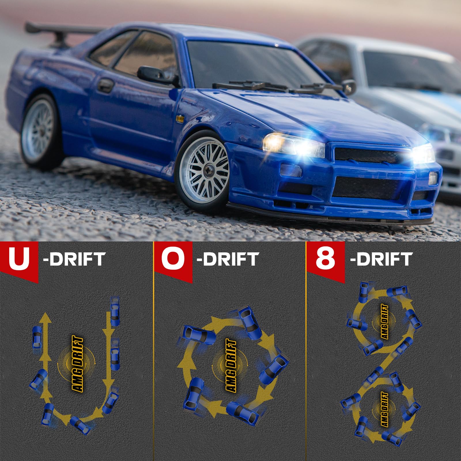 Amazon.co.jp: ARRIS LD1899 1/18 RC ドリフトカー GTR R34 2.4GHz RWD